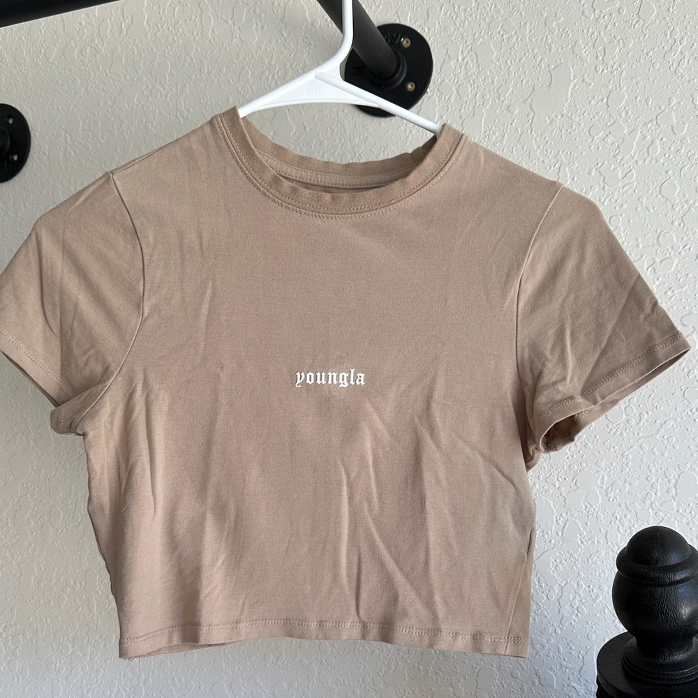 YoungLA Women's Beige Crop Top